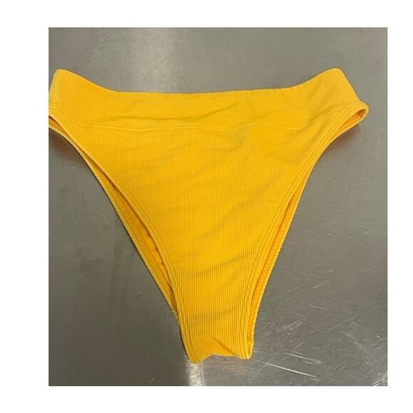 Abercrombie & Fitch Bikini Yellow Lemon Print High Waist Swimsuit Sz L - Picture 14 of 15